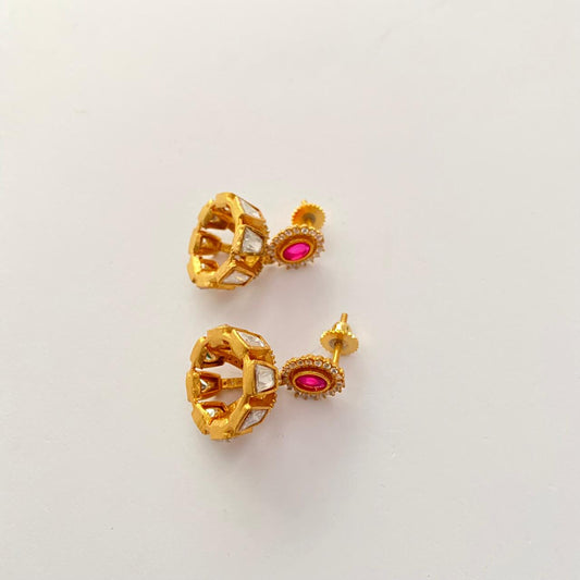 Gold Plated Moissanite Small Jhumka