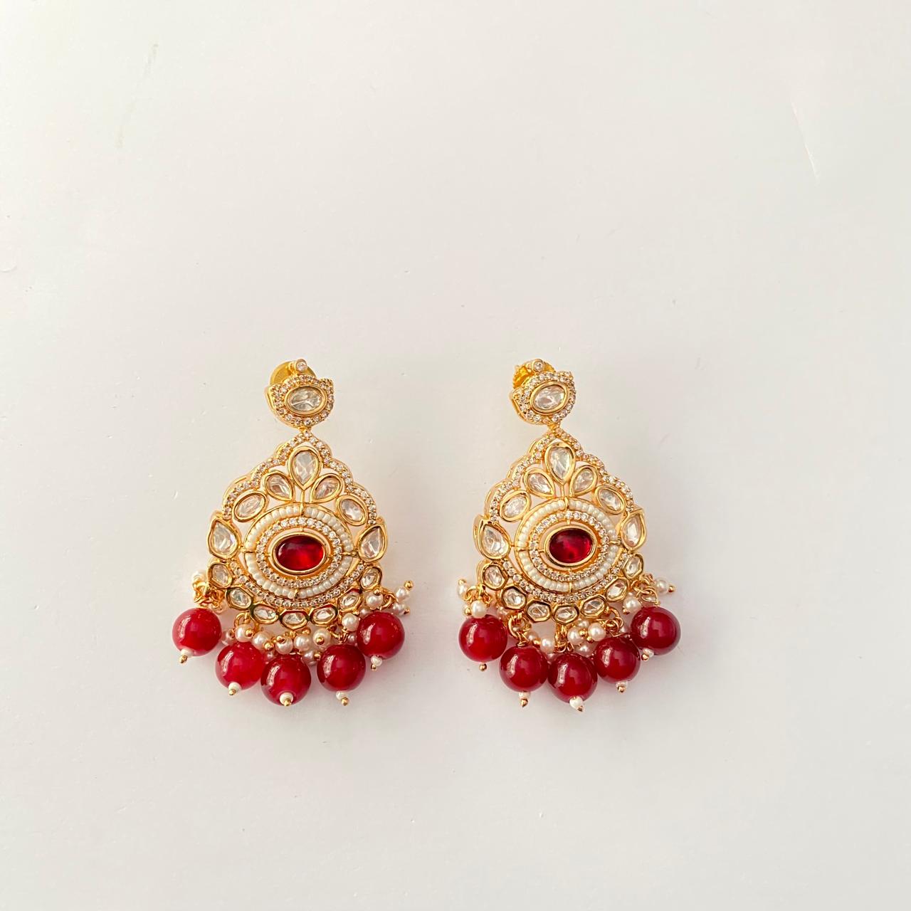 Ruby Pearl Kundan Earring