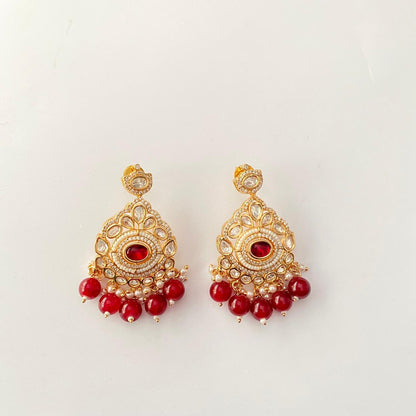 Ruby Pearl Kundan Earring