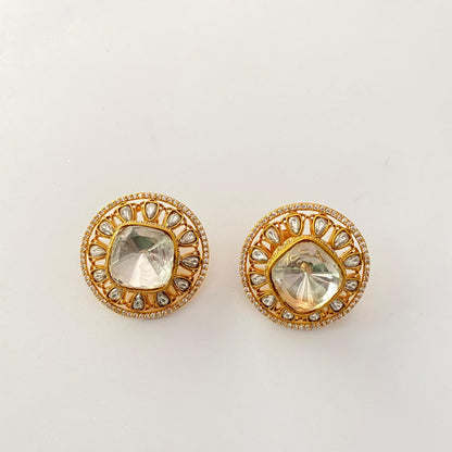 Gold Plated Polki Stud