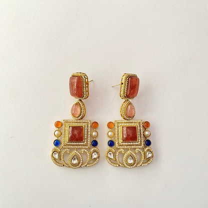 Gold Plated Kundan Earring