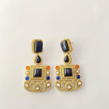 Blue Kundan Earring