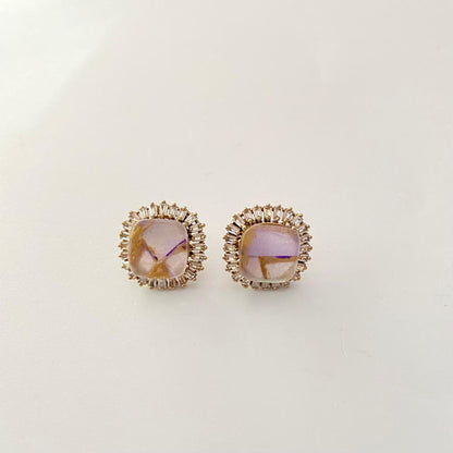 Amethyst Antique Polish Stud