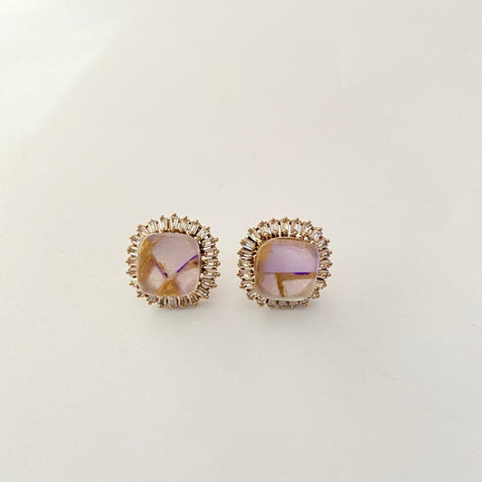 Amethyst Antique Polish Stud