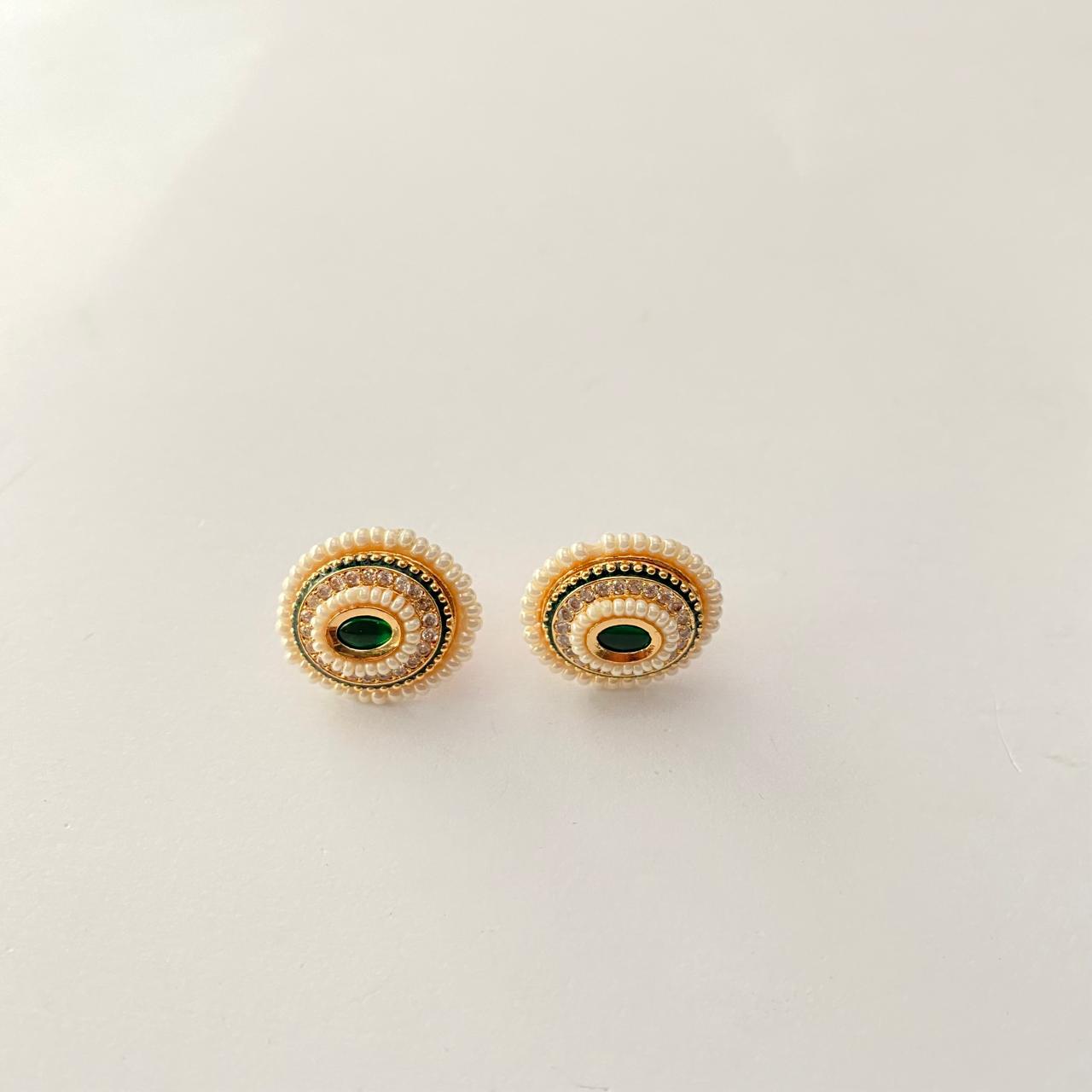 Emerald Gold Plated Stud