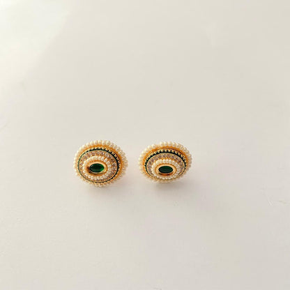 Emerald Gold Plated Stud