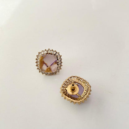 Amethyst Antique Polish Stud