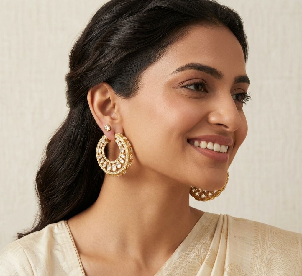 Kundan Gold Plated Big Bali