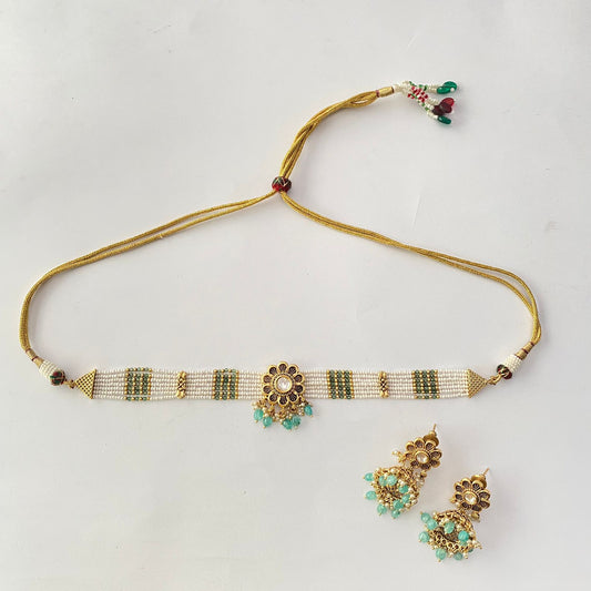 Gold Plated Sleek Choker Set