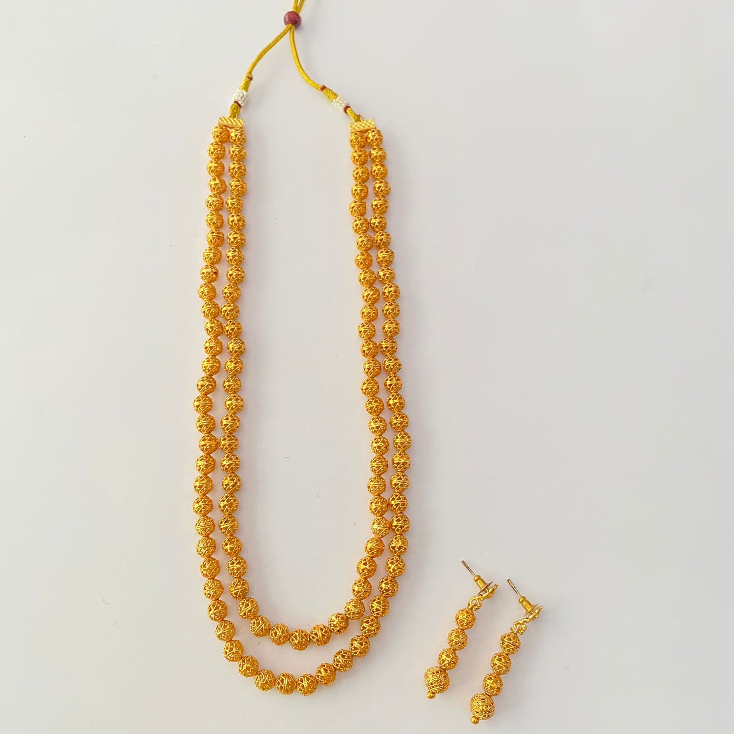 Double Line Antique Gold Matar mala