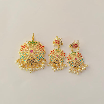 Jadau Gold Plated latest Pendant Set
