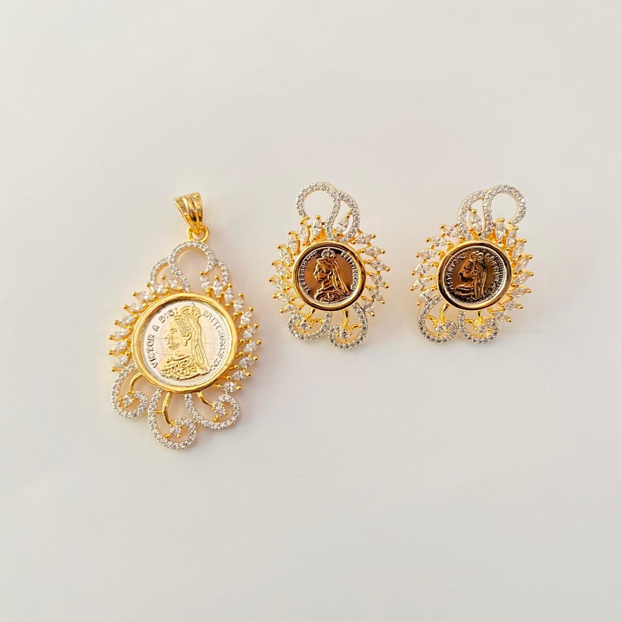 Gini Gold Plated latest design Pendant Set