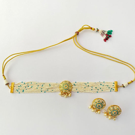 Gold Plated Firoza Choker Set