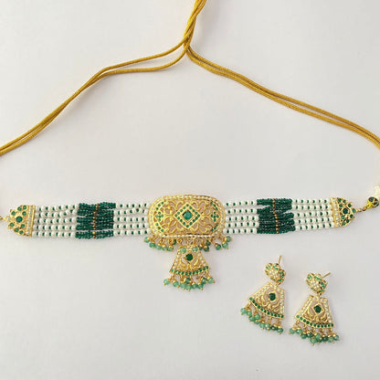 Gold Plated Green Choker Set