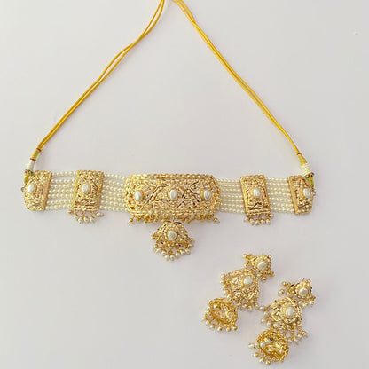 Jadau Gold Plated Chokar Set