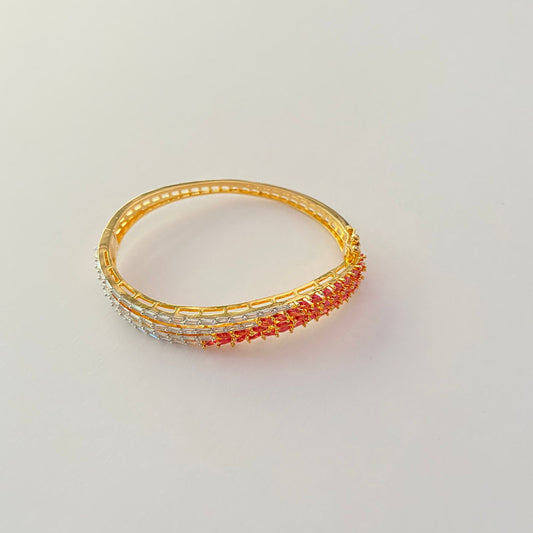 Gold Plated Sleek Diamond Bracelet