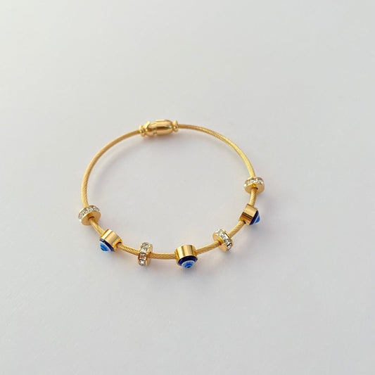 Gold Plated Evil Eye Bracelet