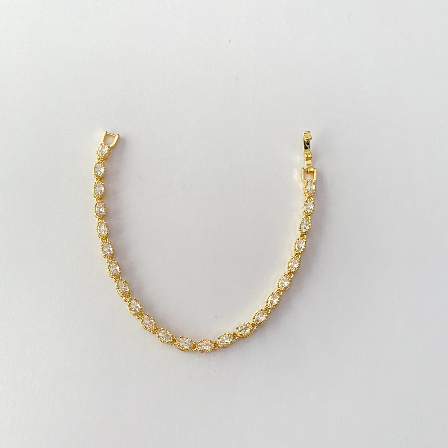 Sleek Gold Plated Tennis Bracelet