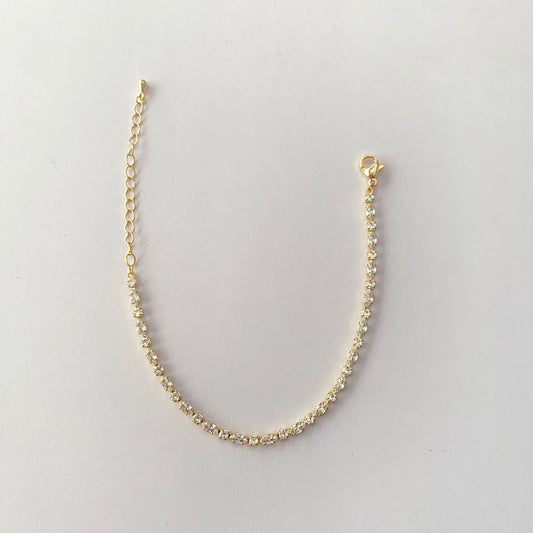 Gold Plated Sleek Tennis Bracelet