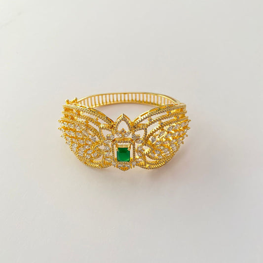 Gold Plated Green Stone Bracelet