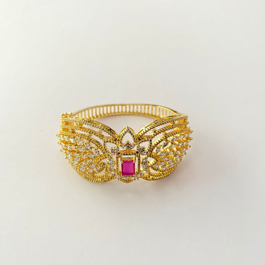 Gold Plated Ruby Stone Bracelet