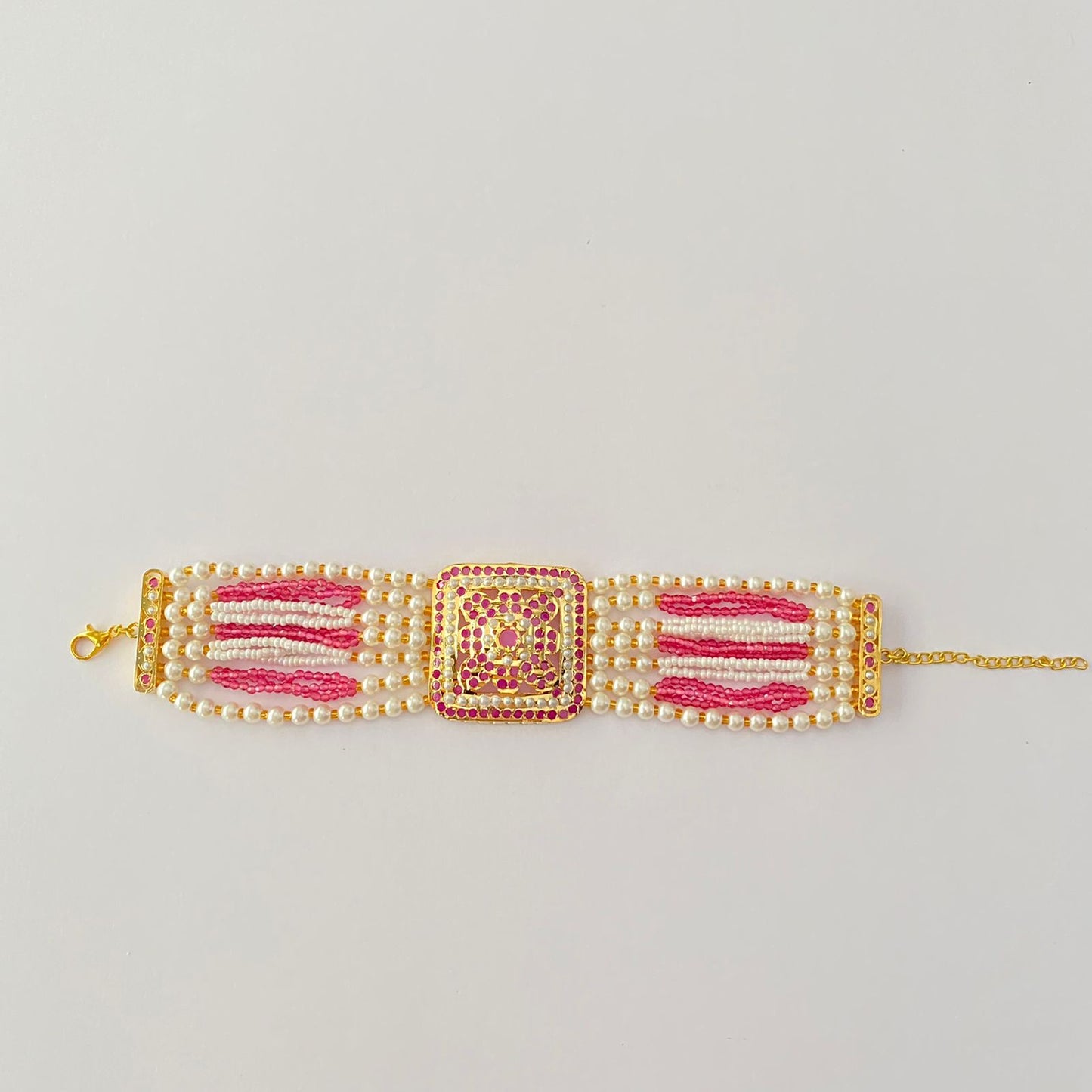Gold Plated Ruby Jadau Bracelet