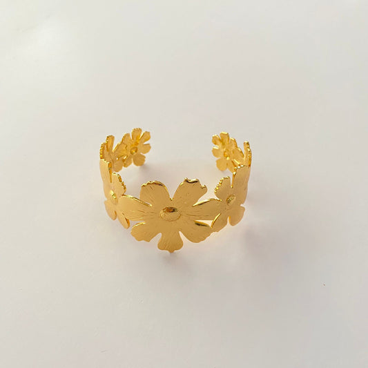 Flower Design Gold Plated Bracelet