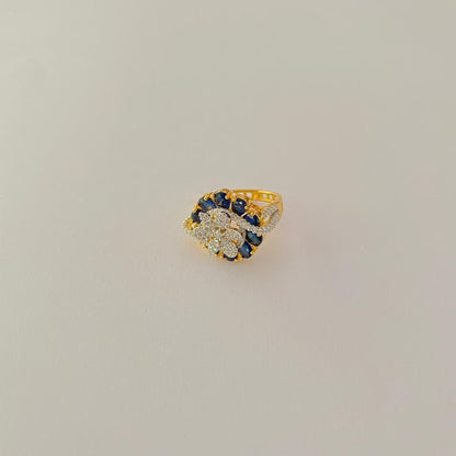Gold Plated A.D Blue Stone  Ring