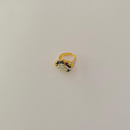 Gold Plated A.D Blue Stone  Ring