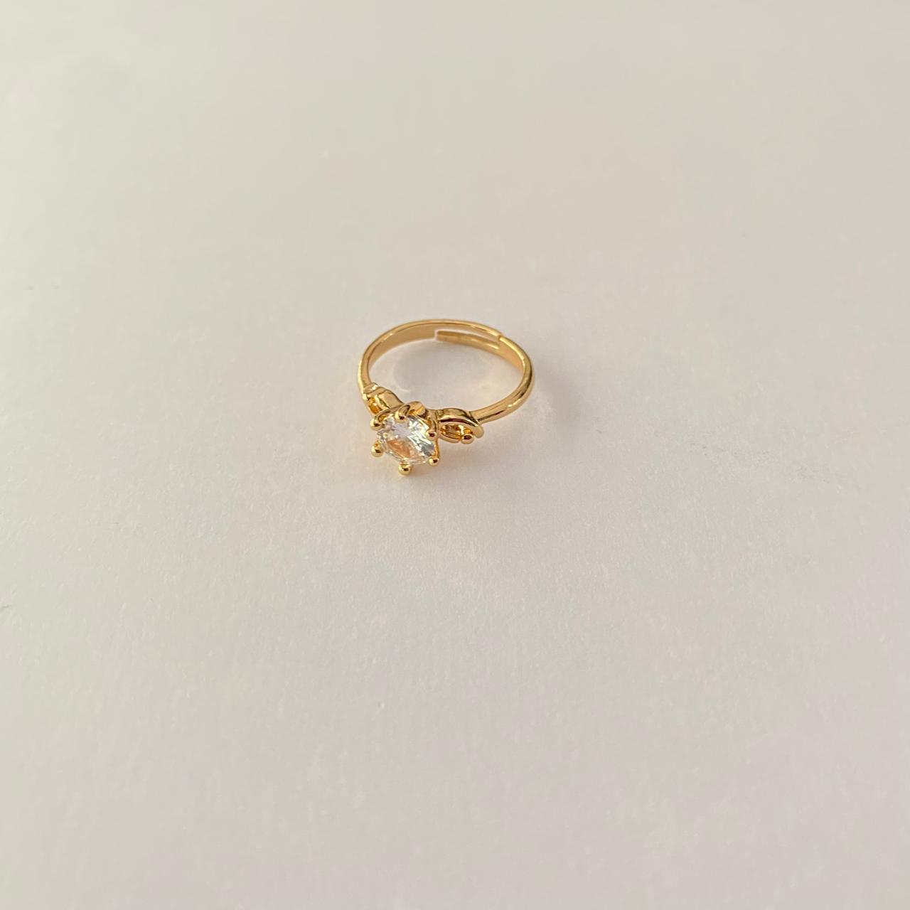 Gold Plated Sleek adjustable Diamond Ring