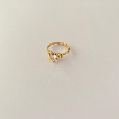 Gold Plated Sleek adjustable Diamond Ring