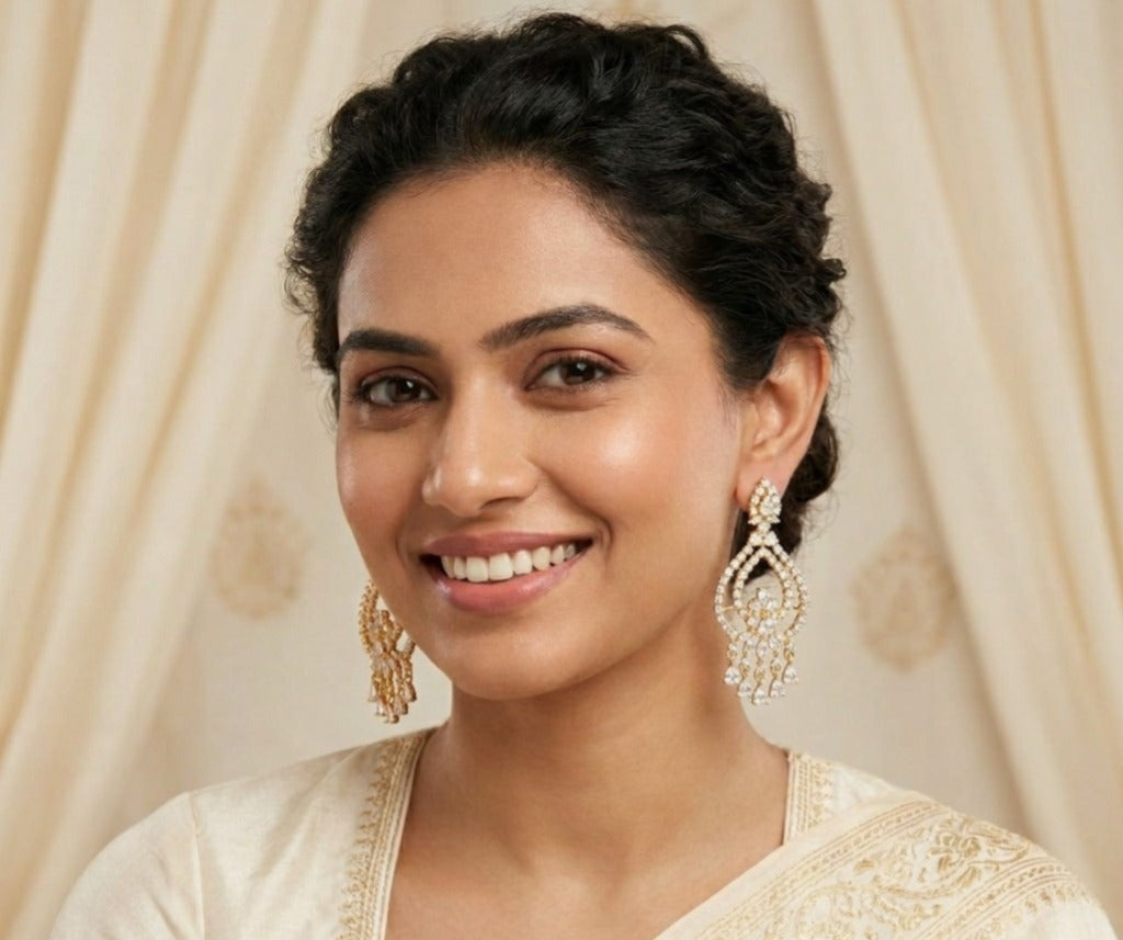 Diamond Gold Plated  Earring