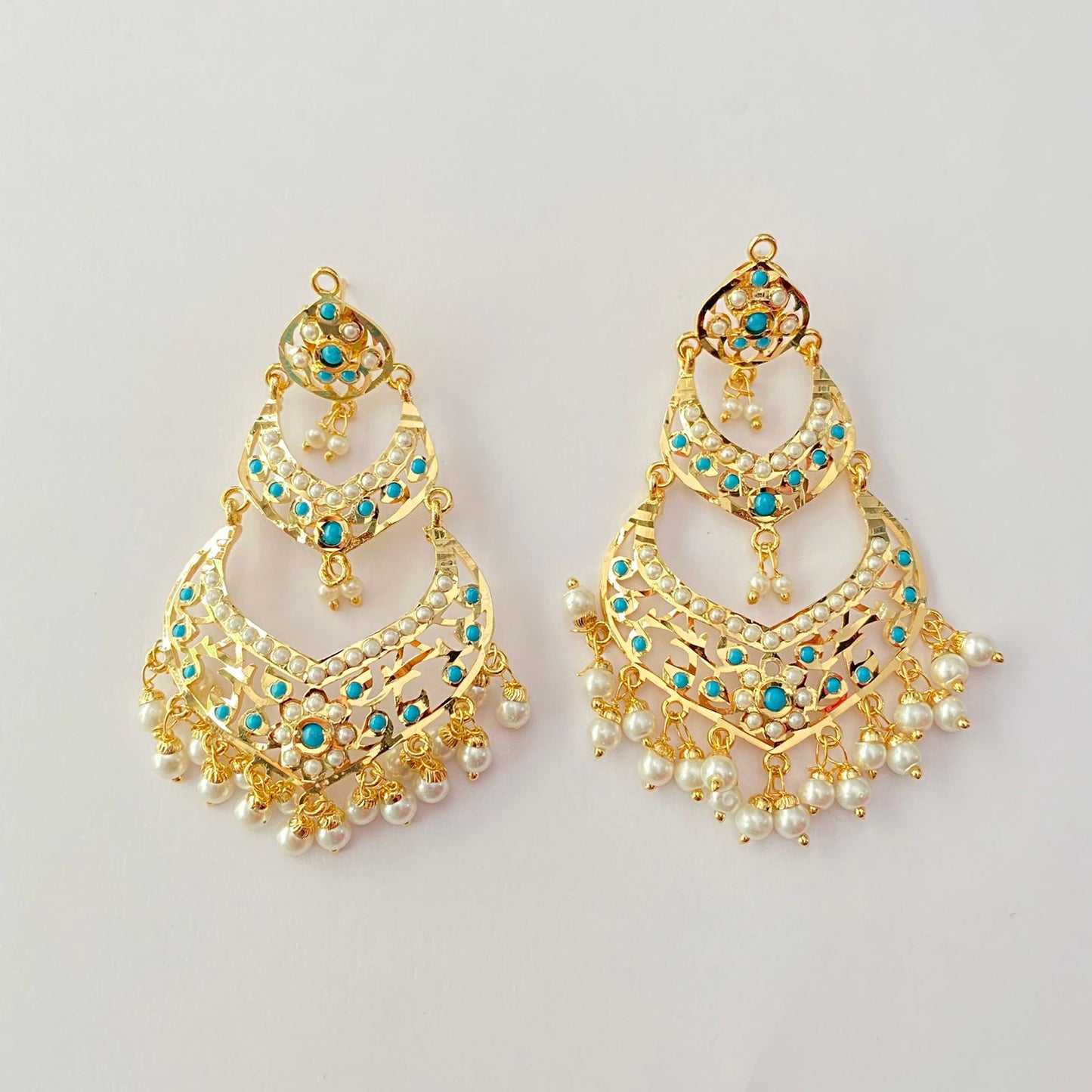 Gold Plated Firoza Chand Bali