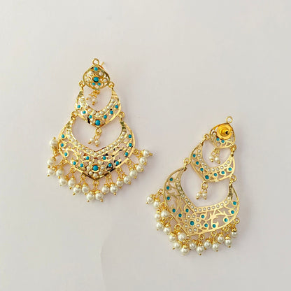 Gold Plated Firoza Chand Bali