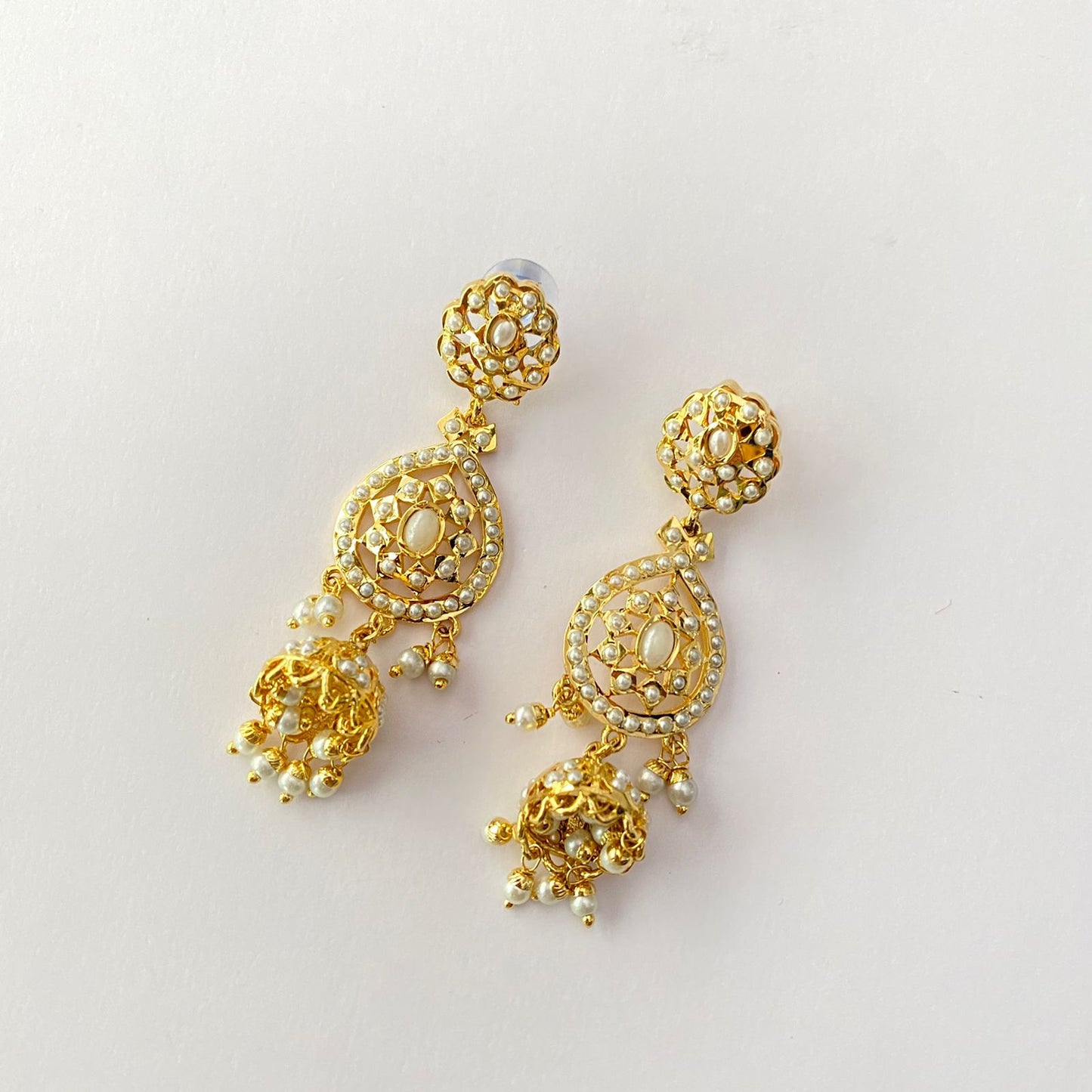 Gold Plated Jadau Earring