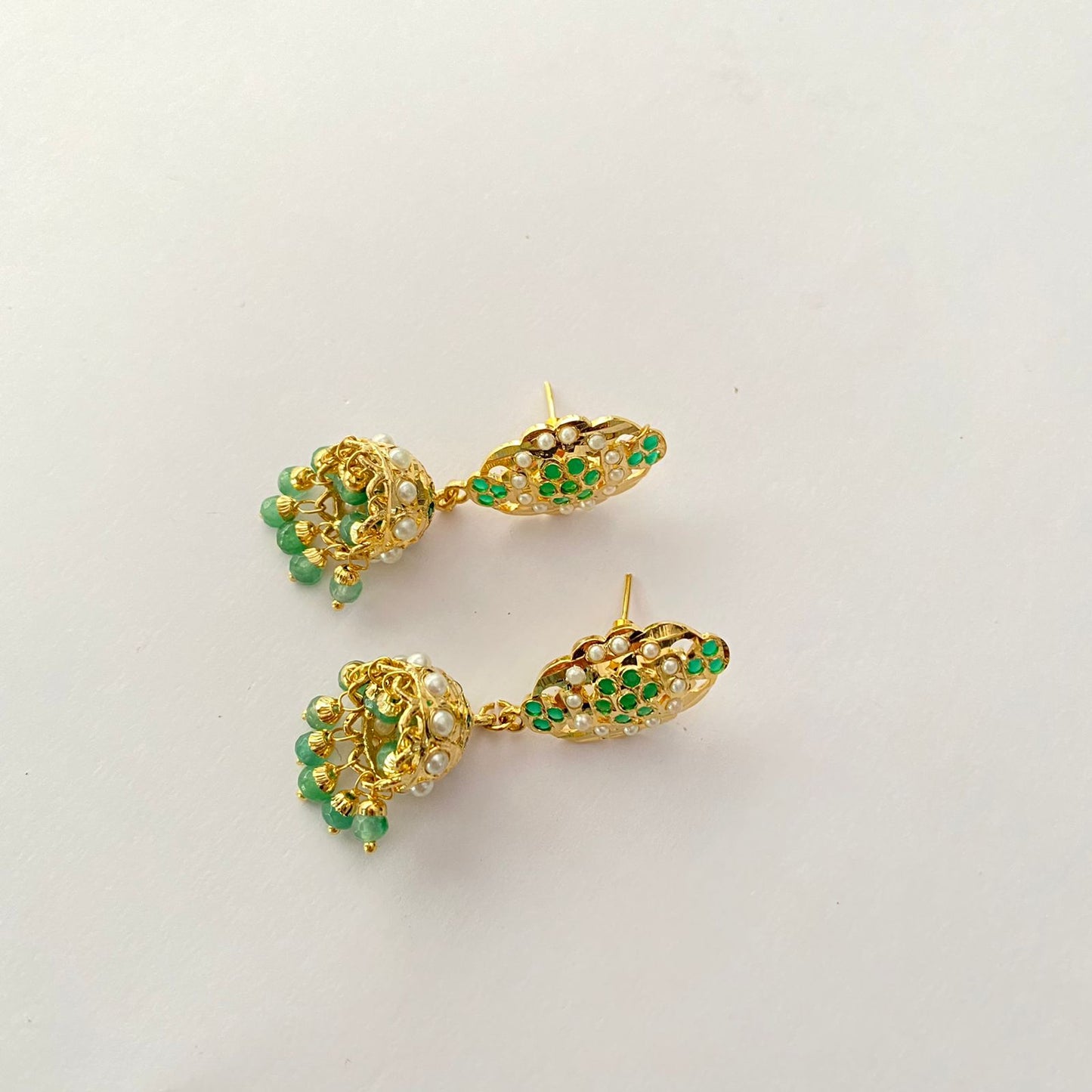 Gold Plated Green Jhumka