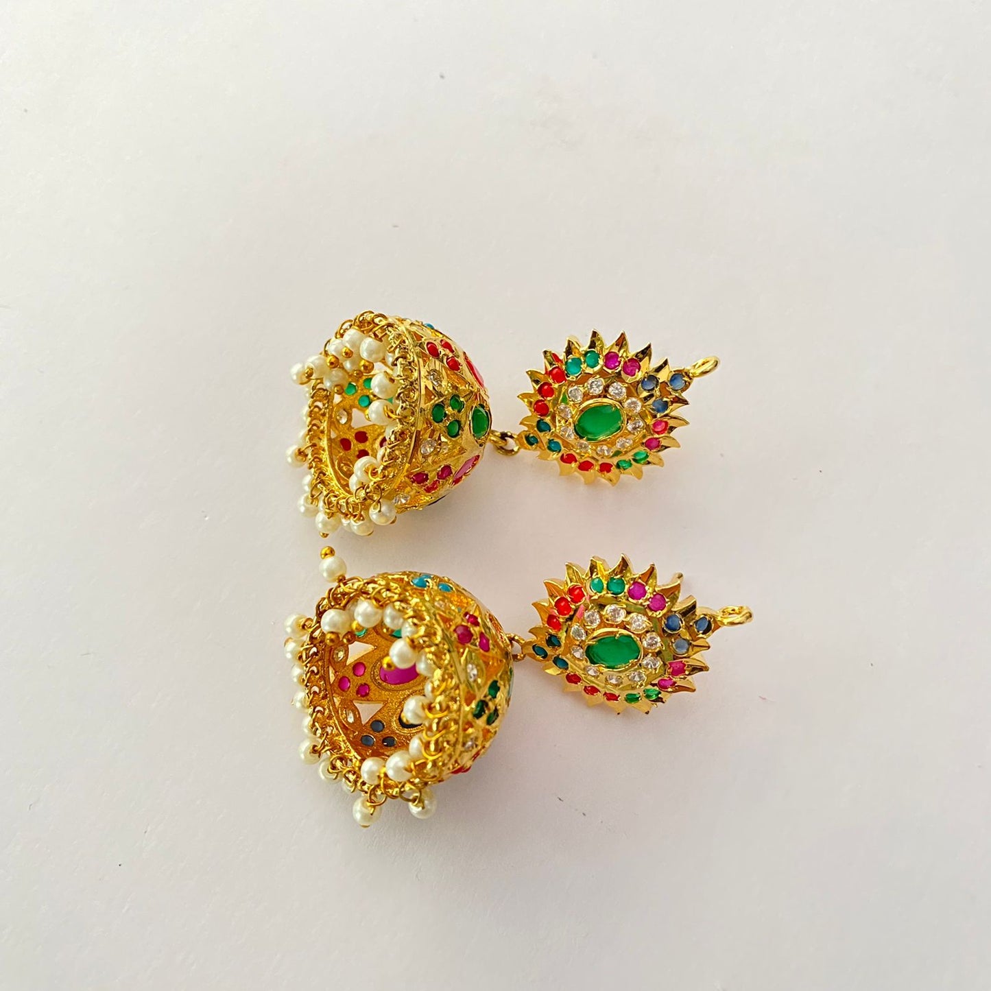 Gold Plated Multi Jadau Jhumka