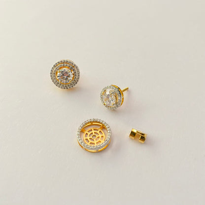 Round Shape with Double Framework Back Screw Solitaire