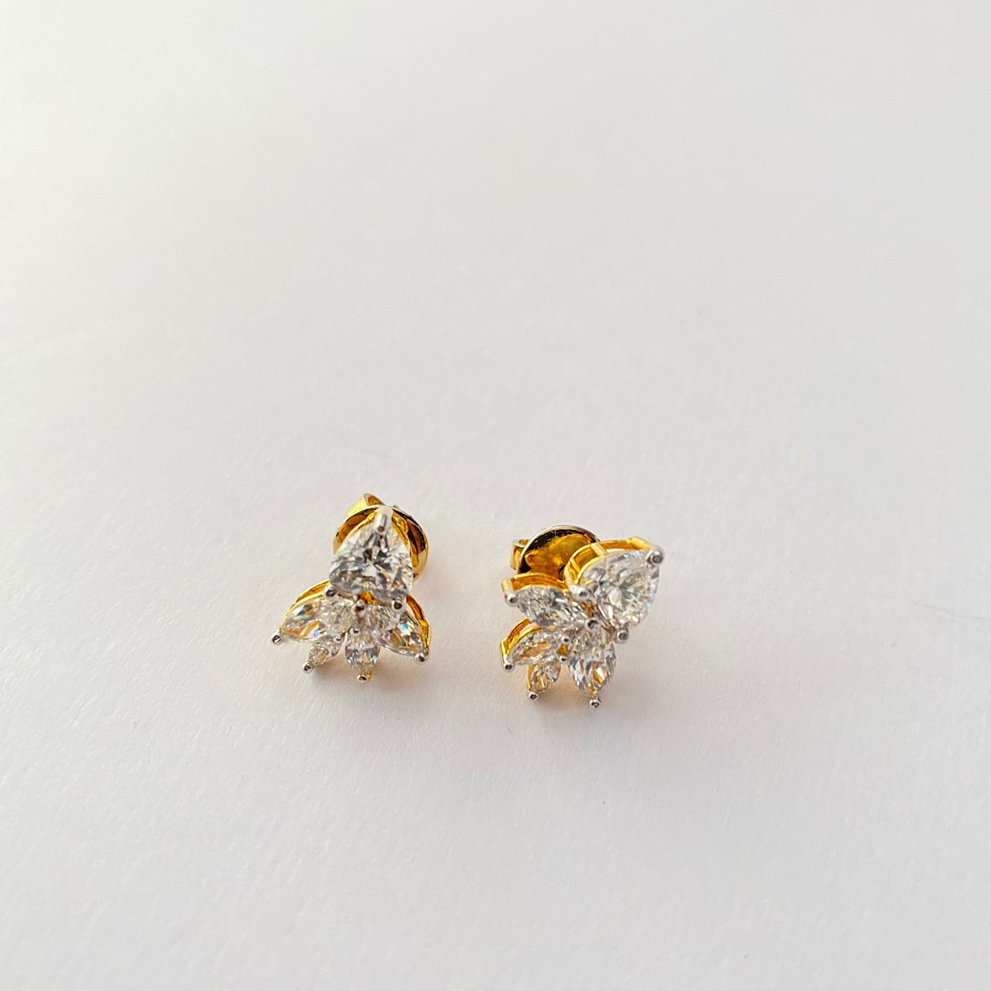 Gold Plated Teardrop Design Pure Silver 92.5 Stud