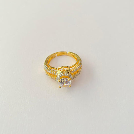 Gold Plated Solitaire Ring