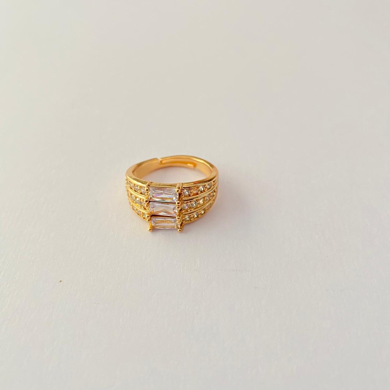 Diamond Gold Plated Bend Ring
