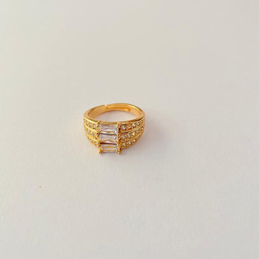 Diamond Gold Plated Bend Ring