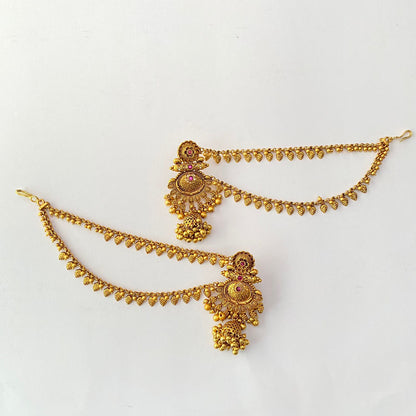 Gold Plated Jhumka Kaan Chain