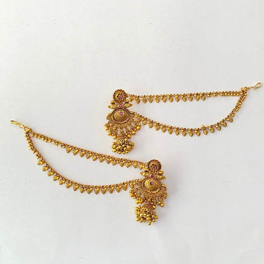Gold Plated Jhumka Kaan Chain