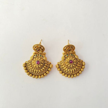 Gold Plated Temple Earring.