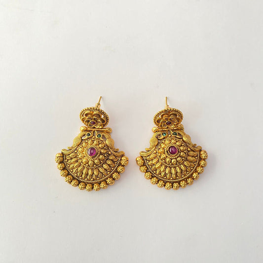 Gold Plated Temple Earring.