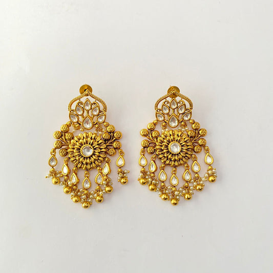 Kundan Gold Plated Chand Bali