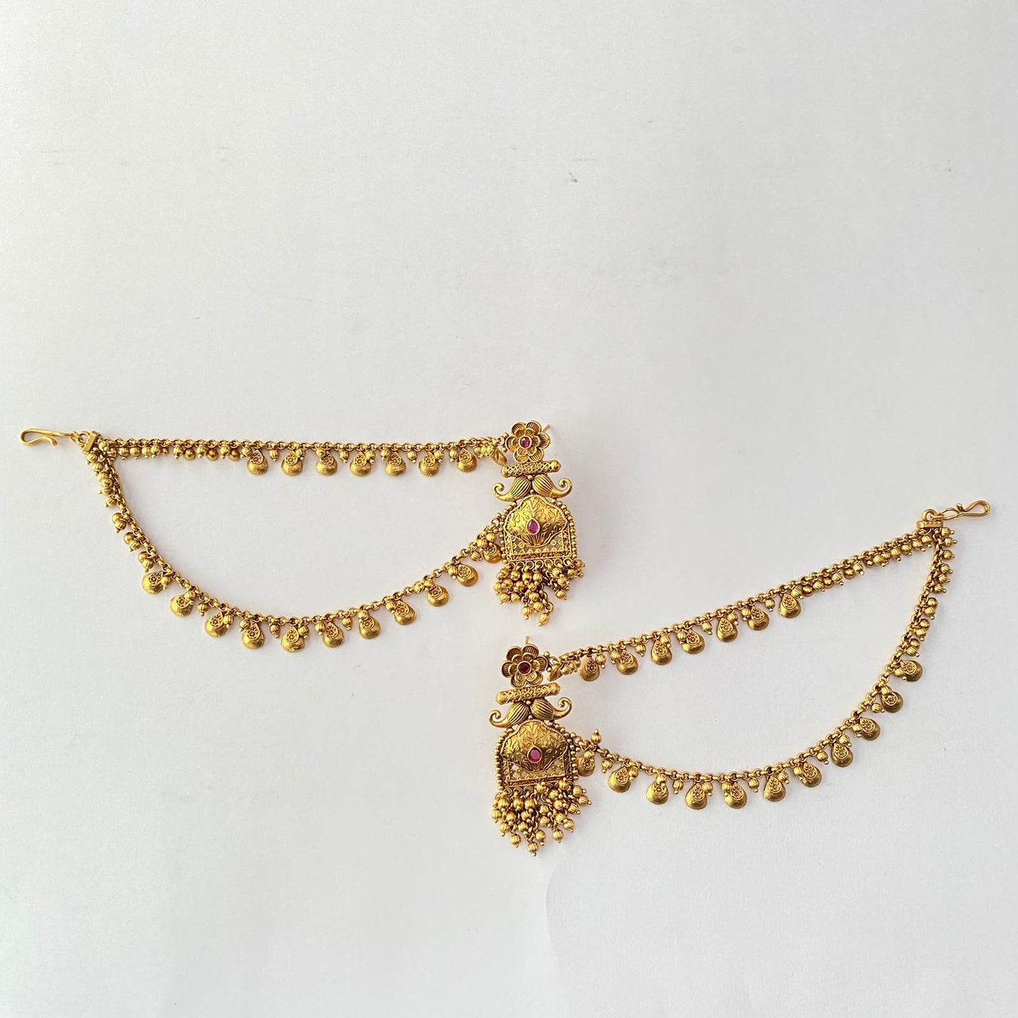 Antique Gold Plated Kaan Chain Earring