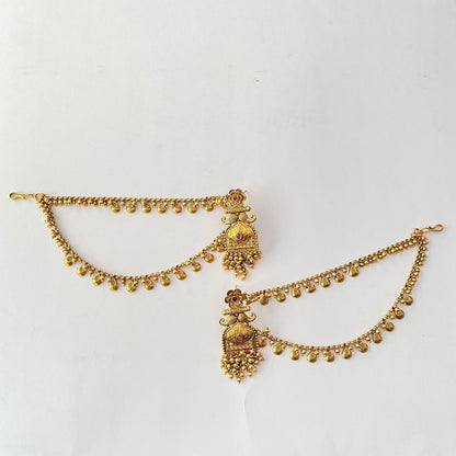 Antique Gold Plated Kaan Chain Earring