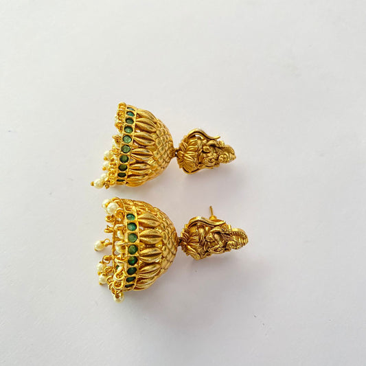 Green Laxmi Drop Jhumka.